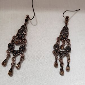 Vintage meets Boho Brass Chandelier Earrings